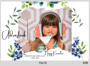 Keresztelős selfie gép minta virágos díszítéssel