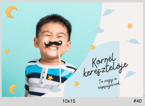 Keresztelő selfie gép nyomtatási minta gyerek fotóval