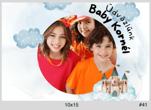 Keresztelő selfie gép nyomtatási minta gyerek fotóval