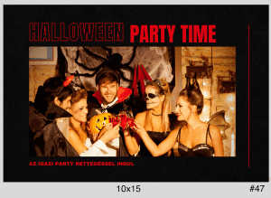 Pók és töklámpás motívumos halloween selfie gép nyomat