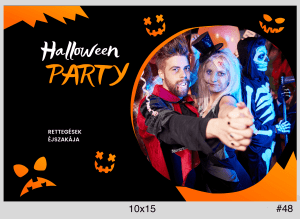 Halloween party selfie gép minta csontváz és denevér grafikával