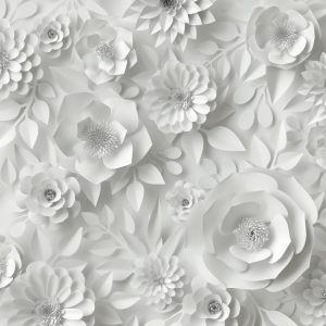 Papírvirágos hátterű selfie gép tükör és prémium modellekhez