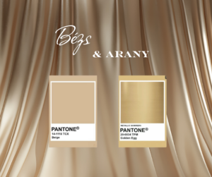 Időtlen bézs és arany Pantone esküvői színek.