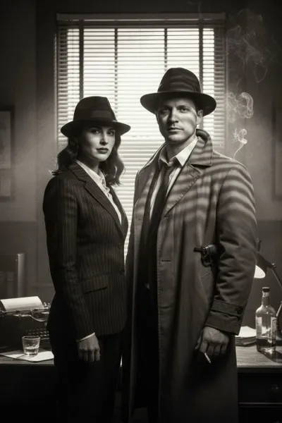 Film Noir stílusú detektív karakter generálás mesterséges intelligenciával.