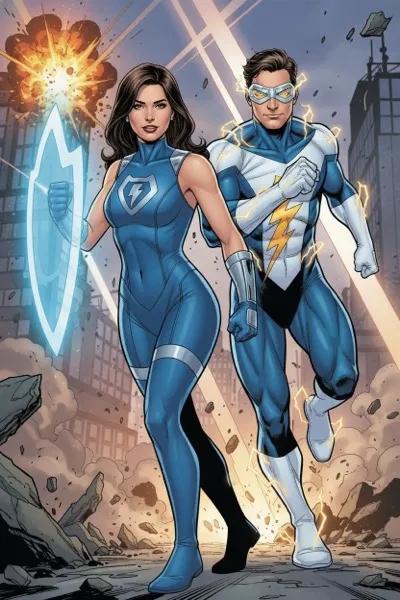 Modern digitális képregény stílusú mesterséges intelligencia fotóbox élmény.