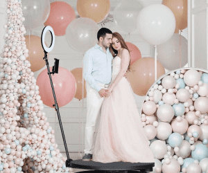 Esküvői 360 fokos selfie a boldog párral